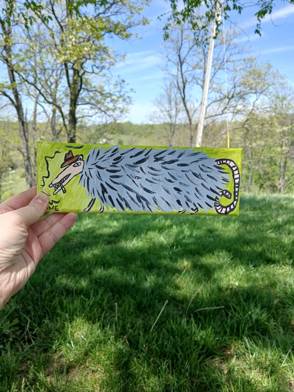 Long Possum Painting Folk Art